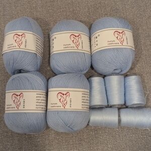 Menca Aurum Cashmere Yarn for hand knitting Crochet Craft Blue